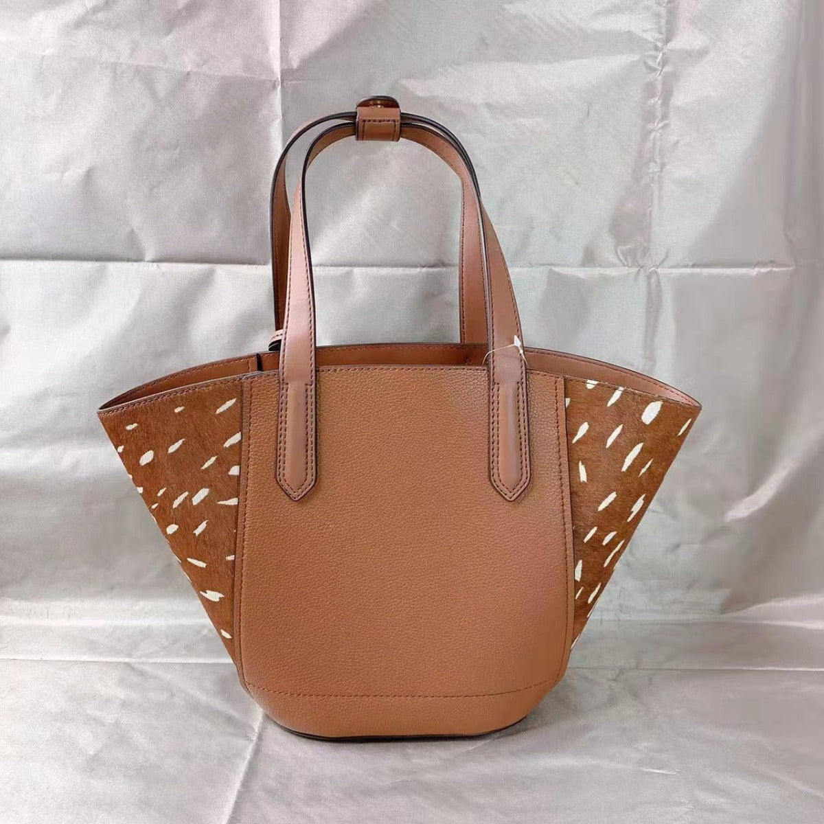 MICHAEL KORS 35F1GPAT5H PORTIA SMALL TOTE PEBBLED LEATHER HAIRCALF ACCENT BROWN MULT MICHAEL KORS 35F1GPAT5H PORTIA SMALL TOTE PEBBLED LEATHER HAIRCALF ACCENT BROWN MULT